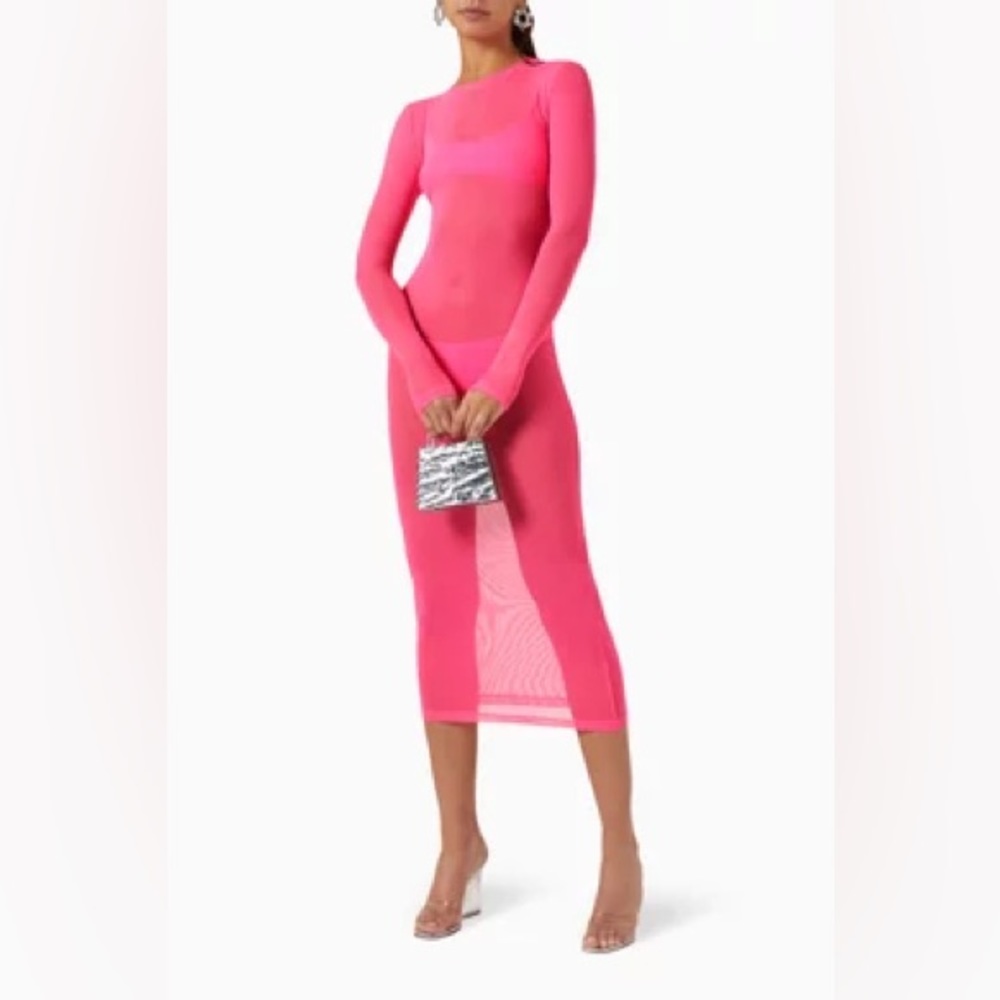 Good American Mesh Midi Dress